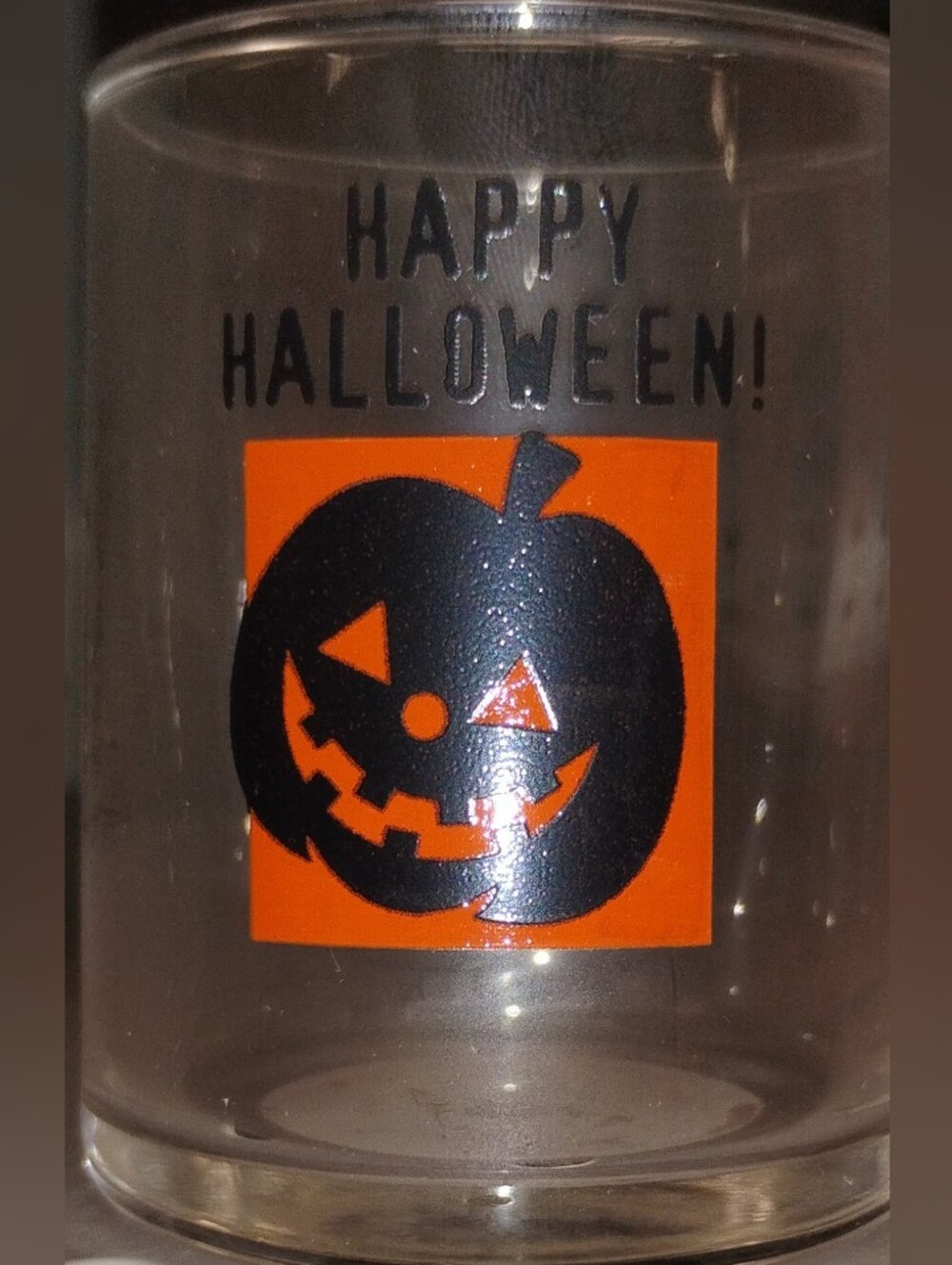 Happy Halloween Jack-O'-Lantern Shot Glass - Orange and Black *3 for $10*